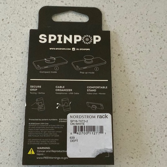 SPINPOP Phone Expanding Stand, Grip and Organizer NIPKG - Picture 2 of 2